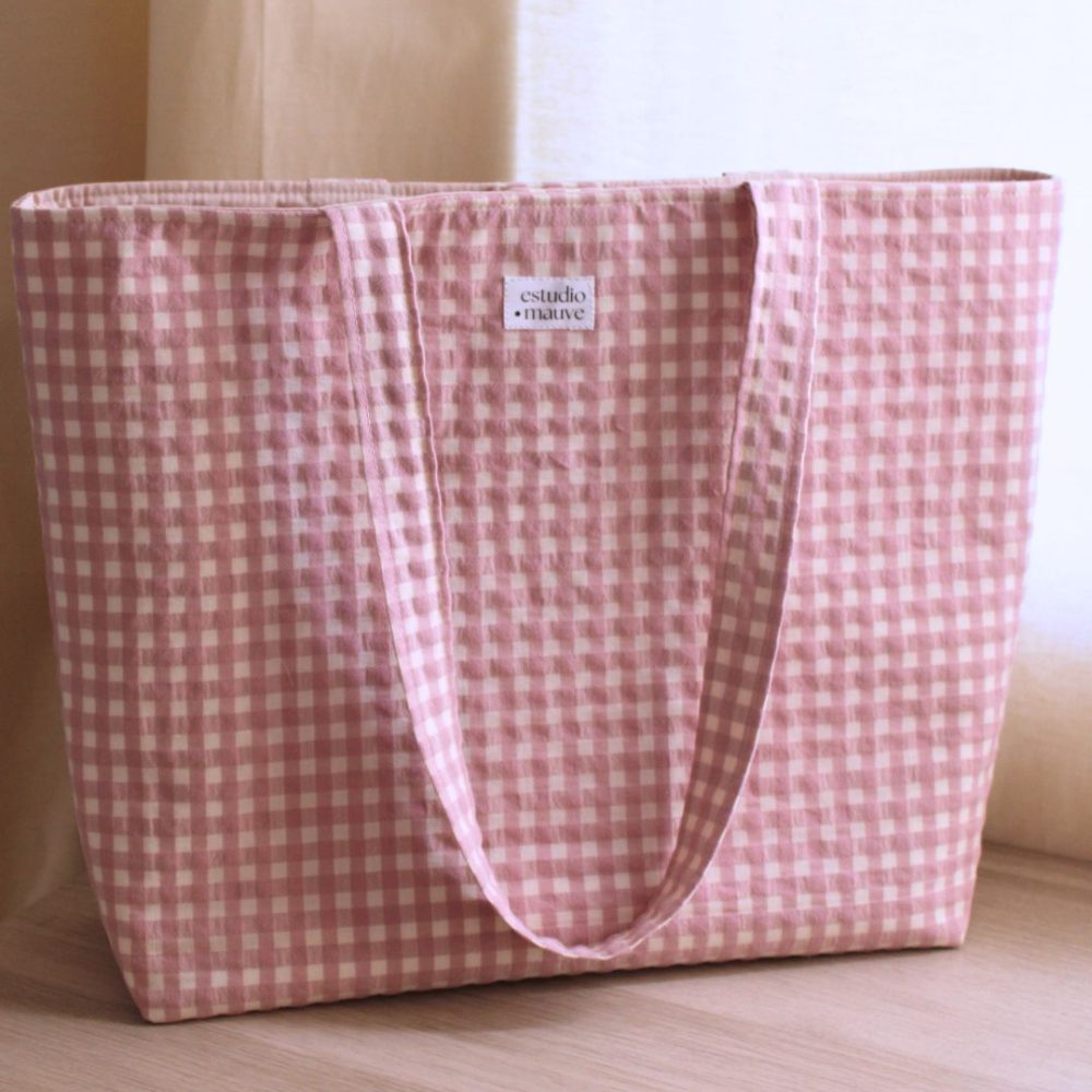 Tote bag acolchada vichy