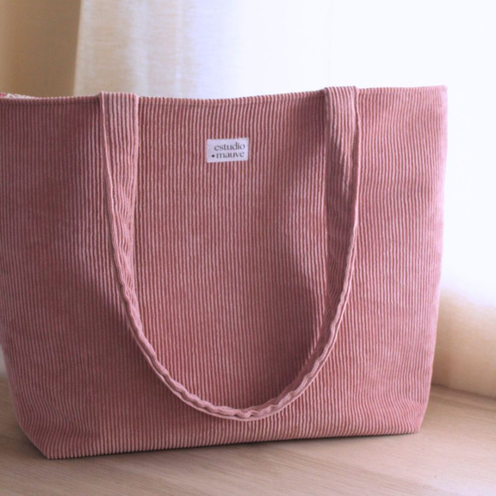 Tote bag acolchada de pana