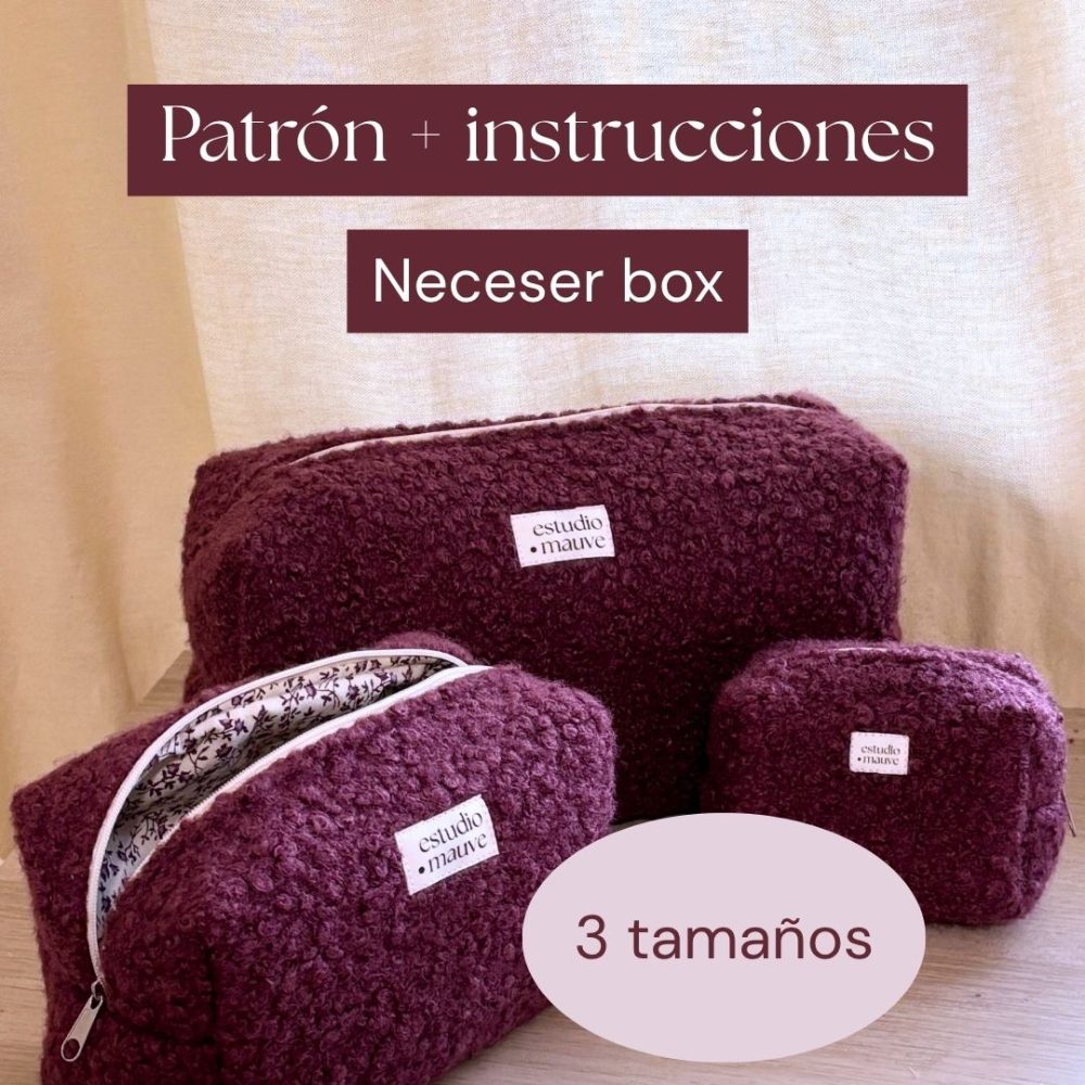 PACK patrones 3 tamaños - Neceser box (español/inglés)